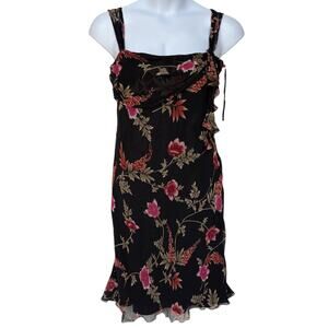 Whimsigoth Y2K Bias Cut Silk Slip Dress Vintage size 12 has Flaws Pls Read